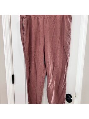 Women Old Navy High Waisted Linen Blend Straight Ankle Pants - Taupe